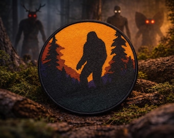 Bigfoot Patch/Iron-On Patch/Paranormal Badge/Cryptid Creatures/Myths & Legends/Sasquatch Gifts/Sew-on Applique for Clothing Vest/Jacket Hat