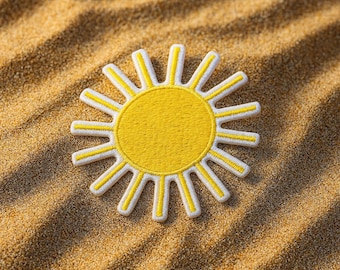 Sunshine Patch/Iron-On Patch/Sew-on Applique for Tote Bag/Backpack/Clothing/Beach Vibe Patch/Beach Adventure/Tropical Patch/Ocean Wave Patch