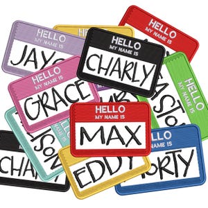 Hello My Name Is Custom Patch Name Patch Personalized Name Patch Name Tag with Hook Fastener Available