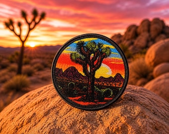 Joshua Tree National Park Souvenir Patch/Iron-on Patch/Nature Badge/Hiking & Camping/Sew-on Applique for Clothing Vest/Jacket Hats Backpacks