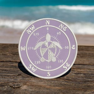 Compass Patch/Turtle Patch/Iron-On Patch/Ocean Patch/Embroidered Sew-On Applique for Jacket, Clothing, Backpack/Coconut Girl/Beach Vibes