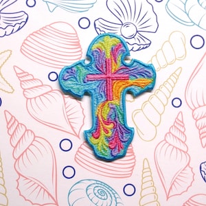 Christian Cross Patch Iron-on/Sew-on Applique for Jacket Backpack Clothing, Inspirational Patch, Faith Patch, Love Jesus, Bible Patch, Craft