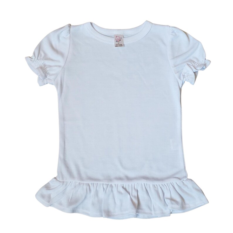 TODDLER SHORT SLEEVE Ruffle Shirt 100 Polyester Sublimation Etsy