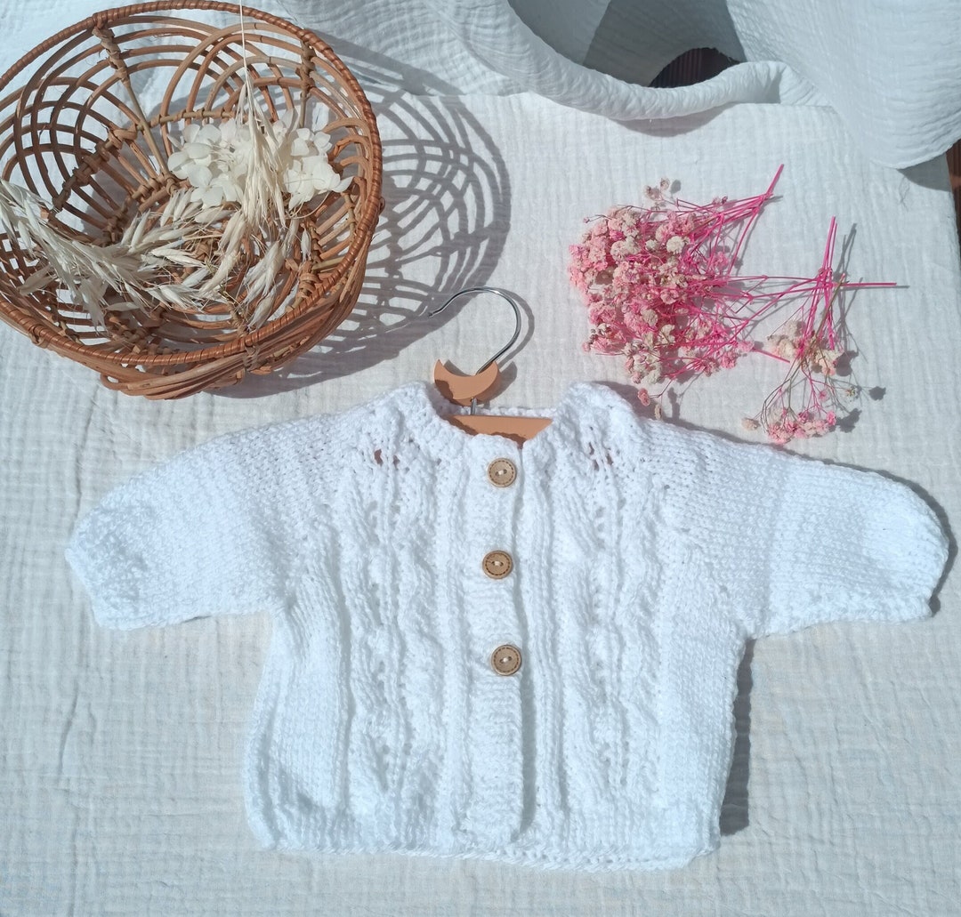Handknitted Baby Vest / Wraparound / Layette Etsy