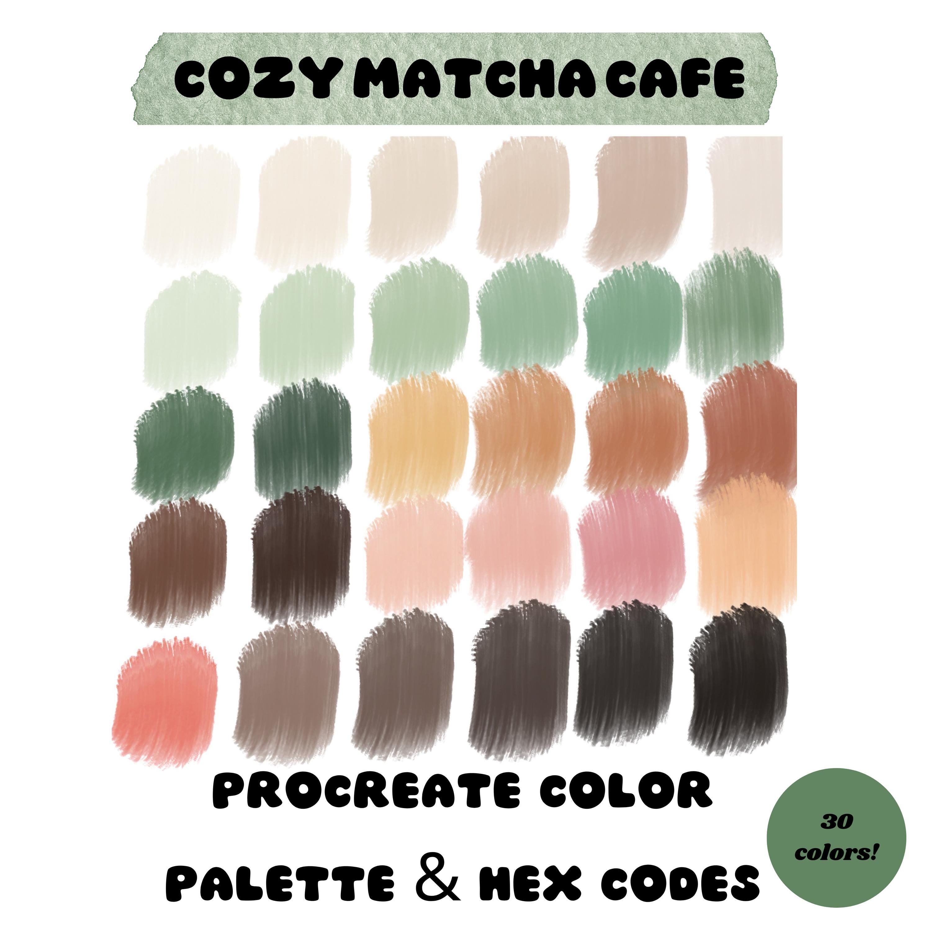 Matcha Code Corol Cozy Matcha Café Color Palette | 30 Aesthetic Green & Neutral Color ...