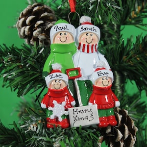Schaufel-Familie 2 - 8 glückliche Familie personalisierter Baum-Weihnachts-Dekoration-Ornament des Weihnachtsgeschenks /personalisiert ihres Stammbaum-Dekor-Baubles