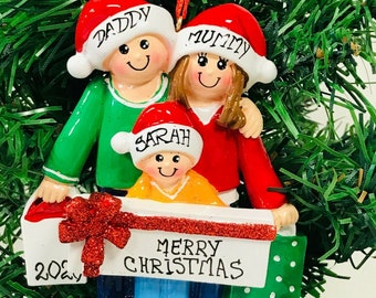 Gift Family Personalised Special Christmas Tree Decoration Custom Ornament of  3 / 4 / 5  Christmas Lovely Gift Decor family tree Bauble