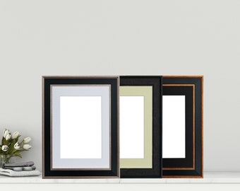 Starling Range with contrasting antique metal sides Picture Frame With Mount Photo Print Frames -A1 A2 A3 A4 A5  Passepartout White