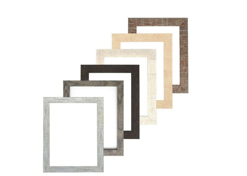 A1/A2/A3/A4/A5 Rustic Wood Grain Shabby Chic  Picture Frame   photo frames, Poster Frame Natural White Grey Silver Black 