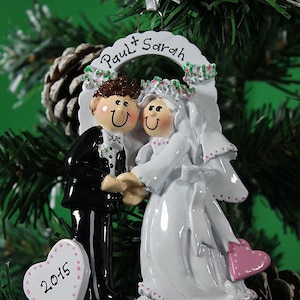 Hochzeit Paar / Engagierte Ornament Personalisierte Weihnachten Glückliche Stammbaum XMas Dekoration Weihnachtsgeschenk personalisierte Familie Decor Bauble