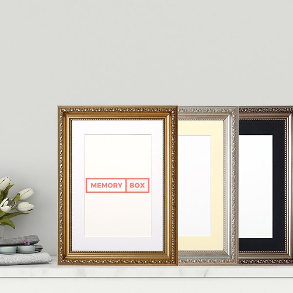 A1/A2/A3/A4/A5 Ornate Shabby Chic Picture Frame photo frames, Poster Frame Photo Frame With Mount/Passepartout Photo Print