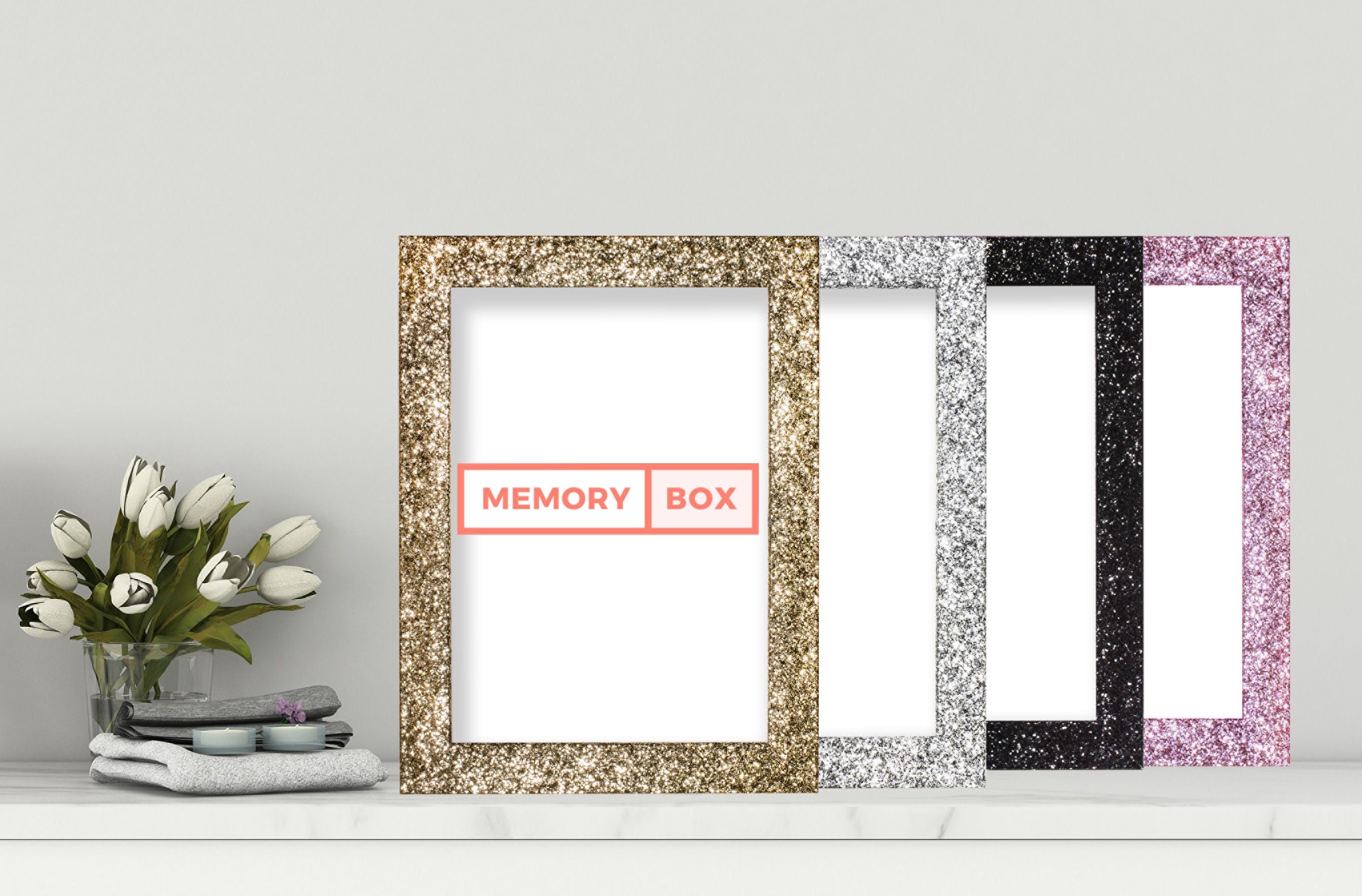 BAZIC 11 X 14 White Poster Board w/Glitter Frame (5/Pack) Bazic Products