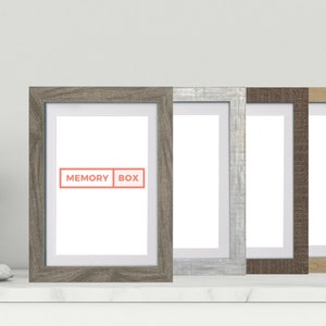 Rustikaler Shabby Chic Bilderrahmen mit Holzmaserung -Auswahl von 6 Farben & Alle Größen- Fotodruck Gemälde Rahmen Schwarz Grau Rustikal
