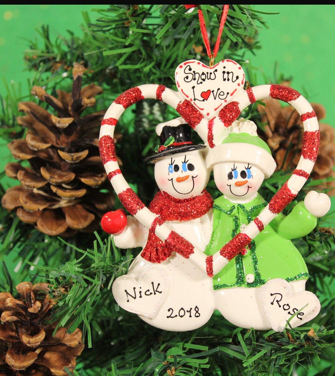 Personalized Snow Couple Christmas Ornament, Happy Family Tree Decor - Etsy