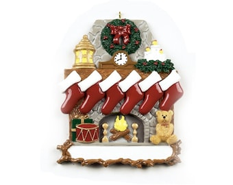 Personalised Christmas Tree Decoration Ornament Fireplace Family of 3 / 4 / 5 / 6  / Christmas gift / personalised family tree decoration