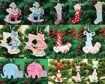 Décoration de Noël personnalisée pour le premier Noël de bébé, sapin généalogique, décoration de Noël pour cadeau de Noël / boule de Noël personnalisée pour arbre généalogique de bébé
