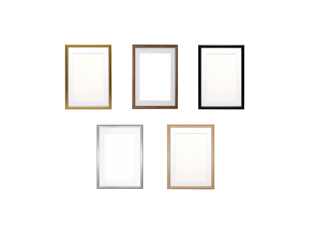 Budget Range Picture Frames With White Mount Choice of 5 Colours & Many