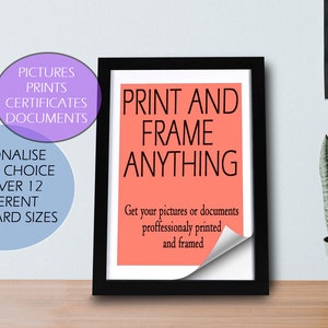 Imprima e enquadre qualquer coisa - Impressão e enquadramento personalizados em preto e branco - Imprima seus certificados de fotos - A5, A4, A3 - Impressões fotográficas profissionais
