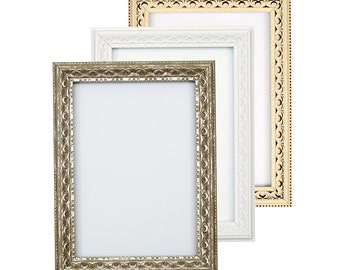A1/A2/A3/A4/A5 Antique Ornate classic swept Picture frame photo frame poster frame  White Gold Silver