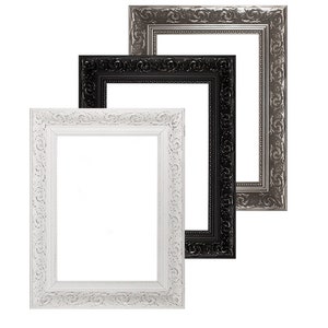 A1/A2/A3/A4/A5 French Baroque Style Ornate swept Antique style Picture Photo Poster frame White , Silver , Black