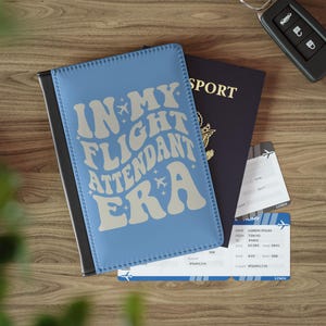 Passport Cover, Flight Attendant Era Travel Document Holder, Aviation Theme Passport Wallet, Airline Crew Gift,Travel Organizer