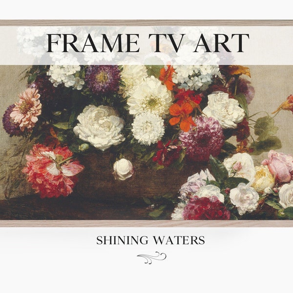 Romantic Vintage Floral Still Life Painting Frame TV Art | Instant Digital Download | Samsung Frame TV
