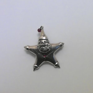 Vintage Sterling Silver (Jez) JezLaine Star Santa Brooch
