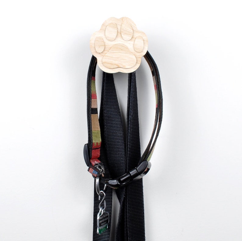 Paw Print Dog Leash Holder Dog Paw Wall Hanger Modern Etsy