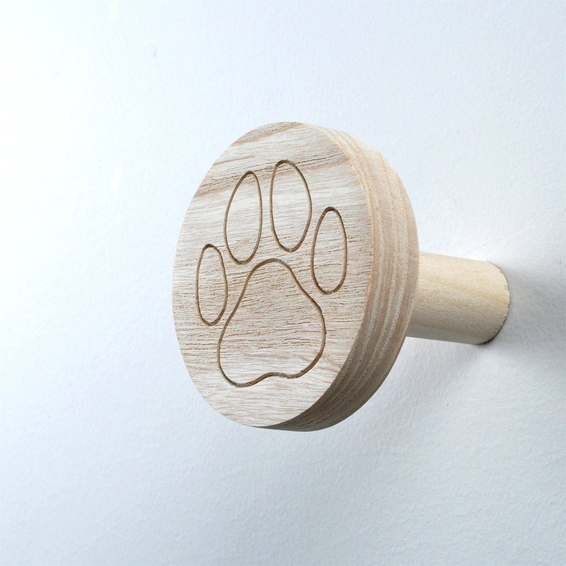 Paw Print Dog Leash Hook Dog Paw Wall Hanger Dog Leash Etsy
