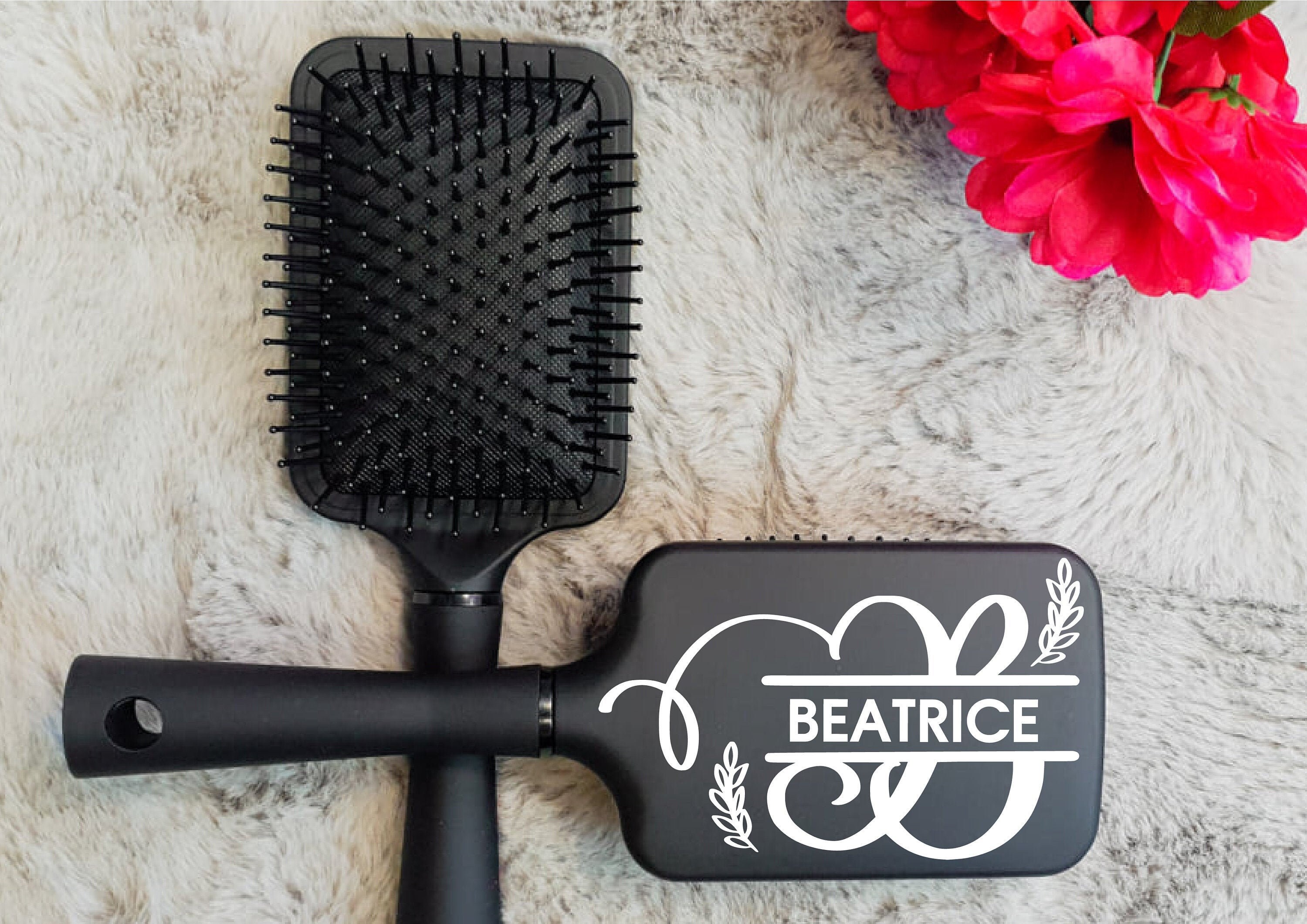 Personalised Hair Brush Paddle Hair Brush for Girls Monogram Etsy