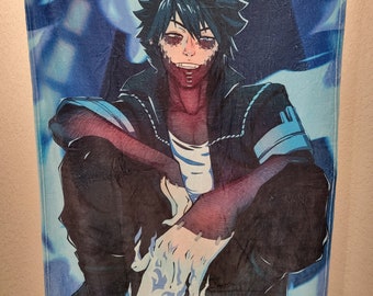 Blue Fire Villain Plush Throw Blanket