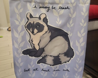 Lavender Purple Raccoon Tote Bag