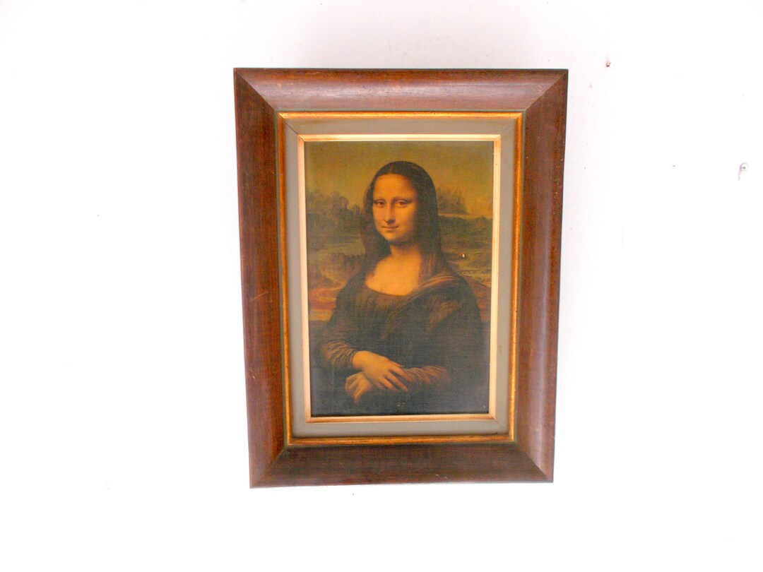 Picture Motif Mona Lisa Wooden Frame Vintage - Etsy