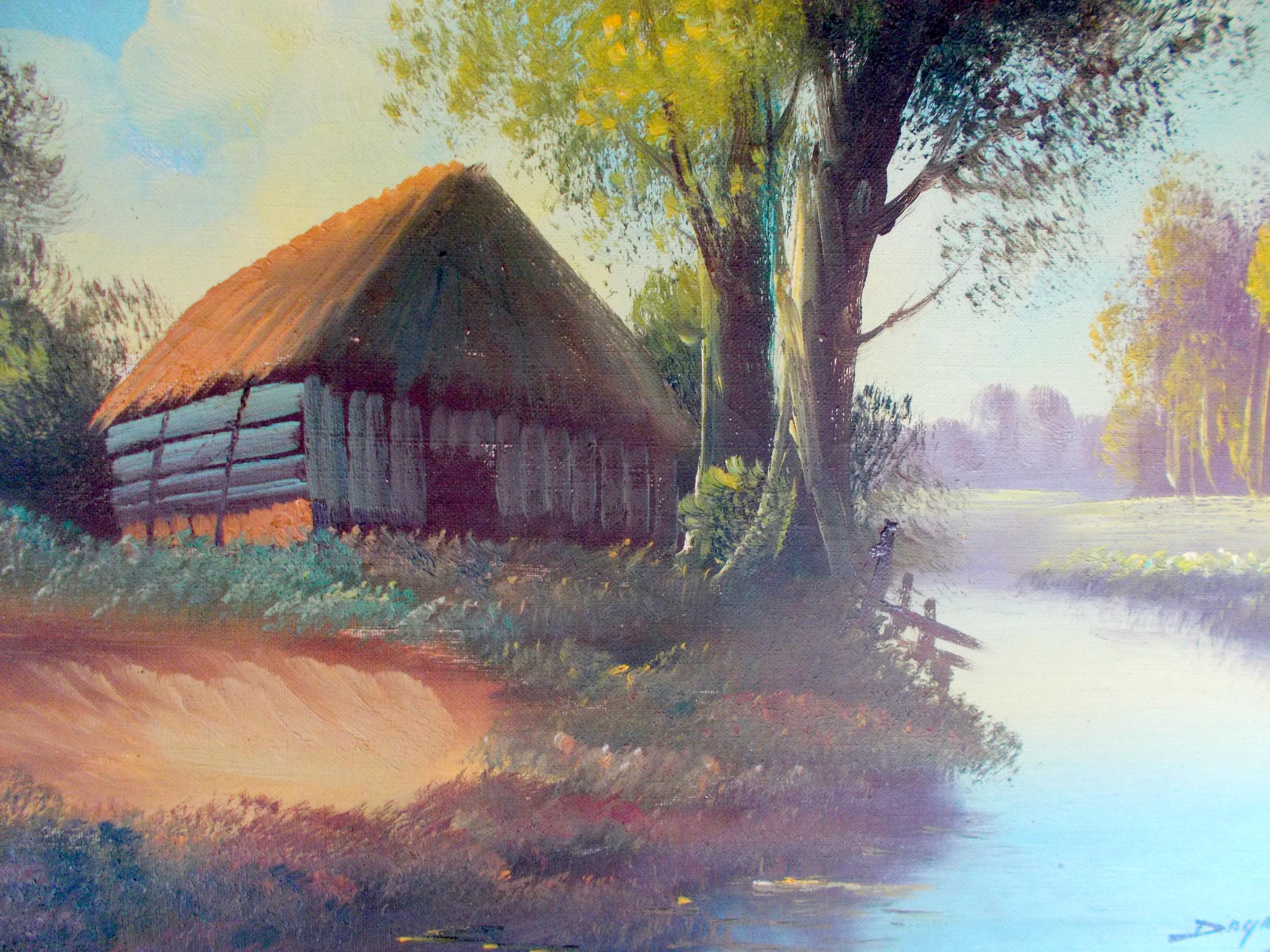 Original Picture Landscape in Vintage Frame - Etsy