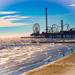 Galveston Island Pier Photo, Galveston Island Photography Print, Travel Texas
