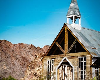 Old Church in Nevada Desert Ghost Town