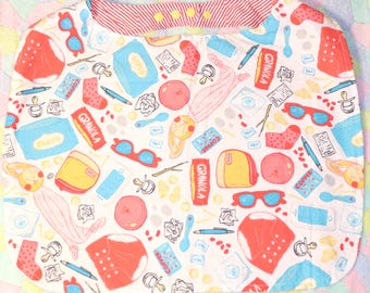 Adult Baby Bib: Striped ABDL Snaps Closure
