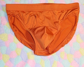Orange Modal Jersey Fly Briefs - Mens L