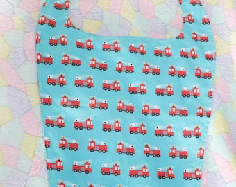 FIRE TRUCK Print Adult Bib - ABDL Snap Closure