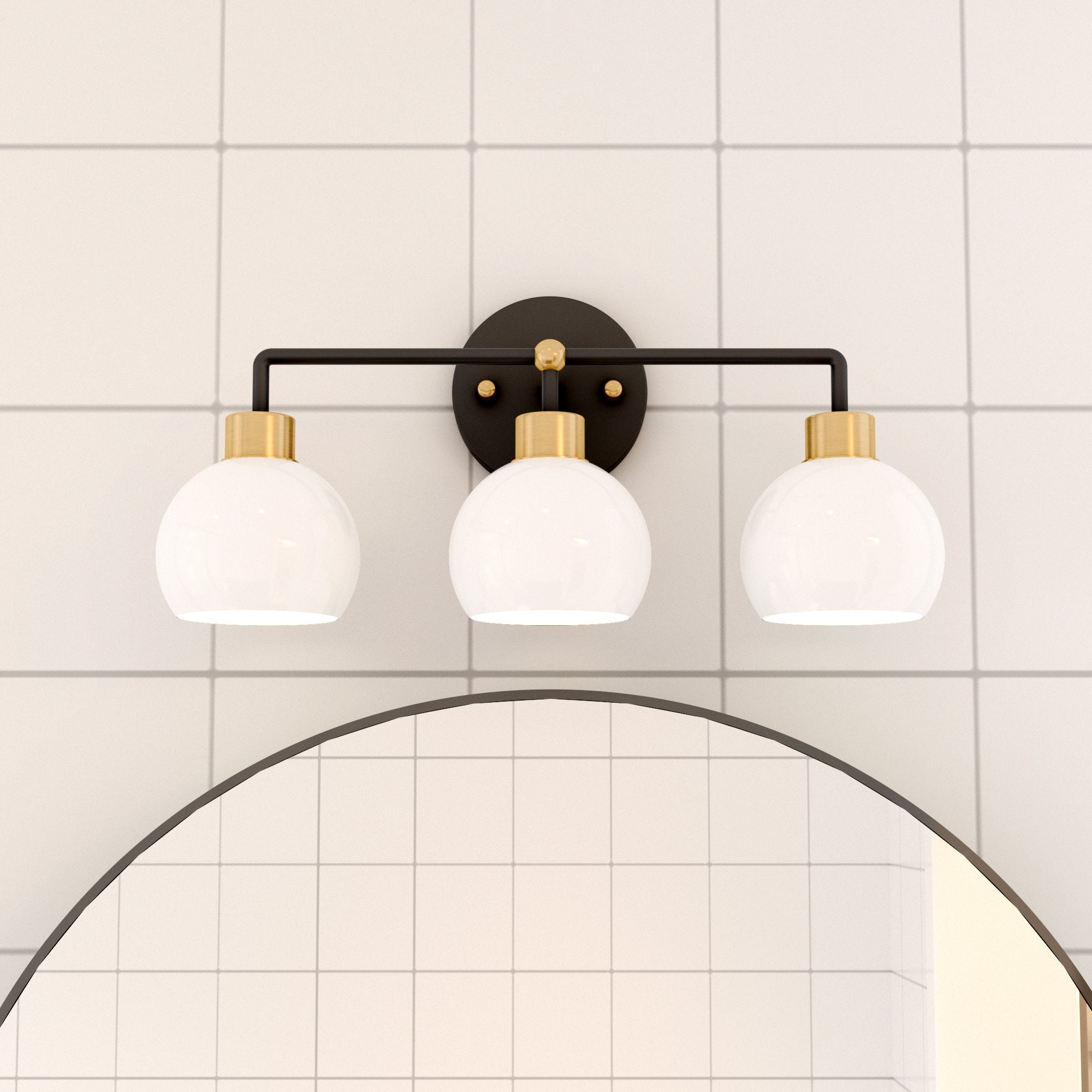 3-Luz regulable baño tocador sconce compatible con LED | Etsy