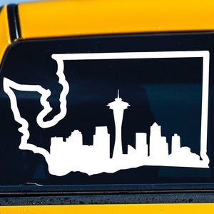 Washington Seattle Skyline Vinyl Decal Transfer Sticker WA - Space Needle