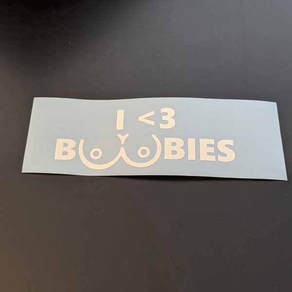 I Heart Boobies Vinyl Decal Transfer Sticker