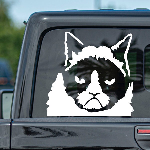 Grumpy Cat Vinyl Decal Transfer Sticker Pet Kitty Meme