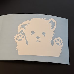 Peeking Maltese Vinyl Decal Transfer Sticker - Dog