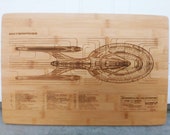 Star Trek enterprise inspired blueprint Cutting Board A must for that Star Trek Fan Trekkie, wedding gift, birthday gift, Star Trek decor