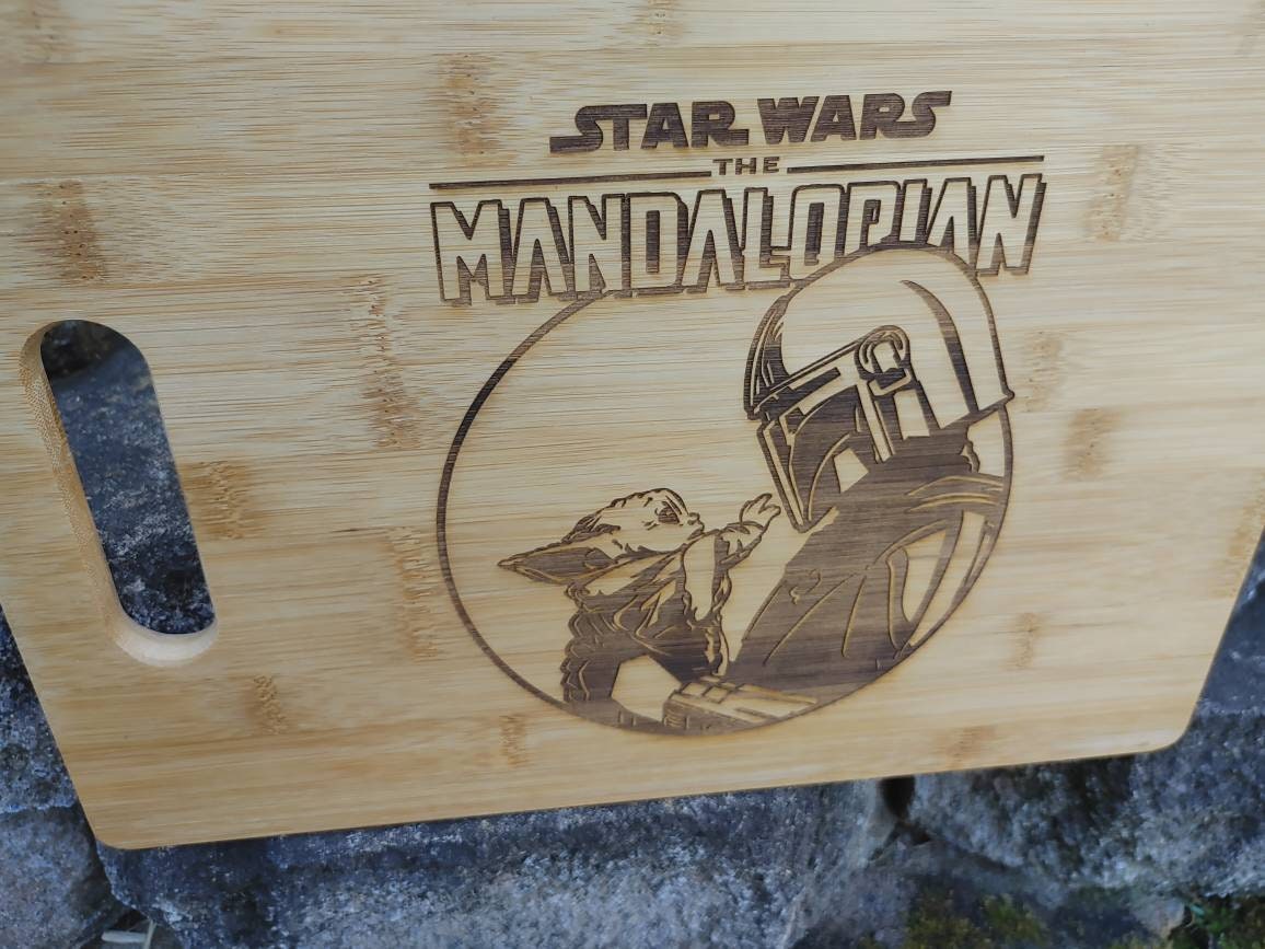 fandom geek kitchen,cooking,gift funny laser engraved Chewie star wars inspired bamboo cutting board nerd
