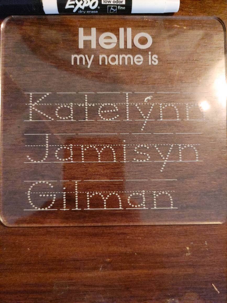 Name Board for Kids. Practice Writing. Dry Erase Marker Sign. Personal – C  & A Engraving and Gifts