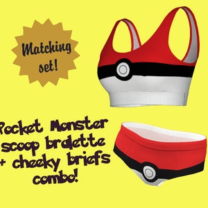 Pocket Monster Ball - women&#39;s bralette bra & panties lingerie