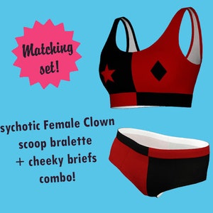 Psychotic Female Clown - women&#39;s bralette bra and panties lingerie