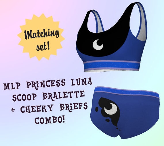 MLP Luna Women's Bralette Bra & Panties Lingerie 